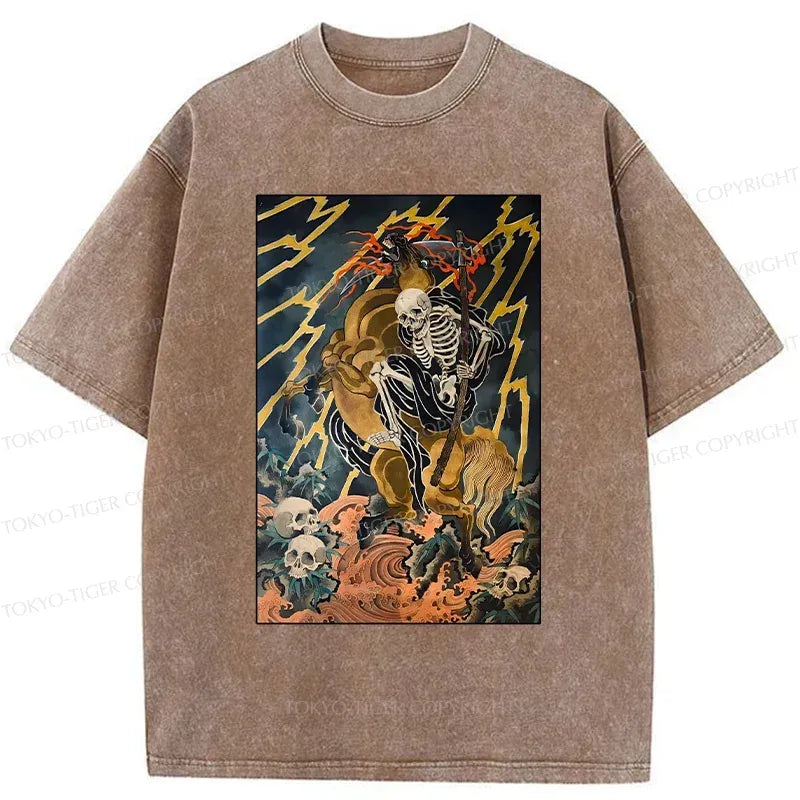 washed japanese death god tee