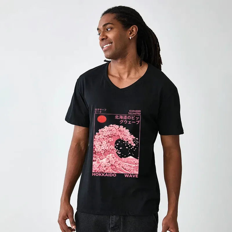 Unisex Cotton V-Neck T-Shirt with Free Shipping