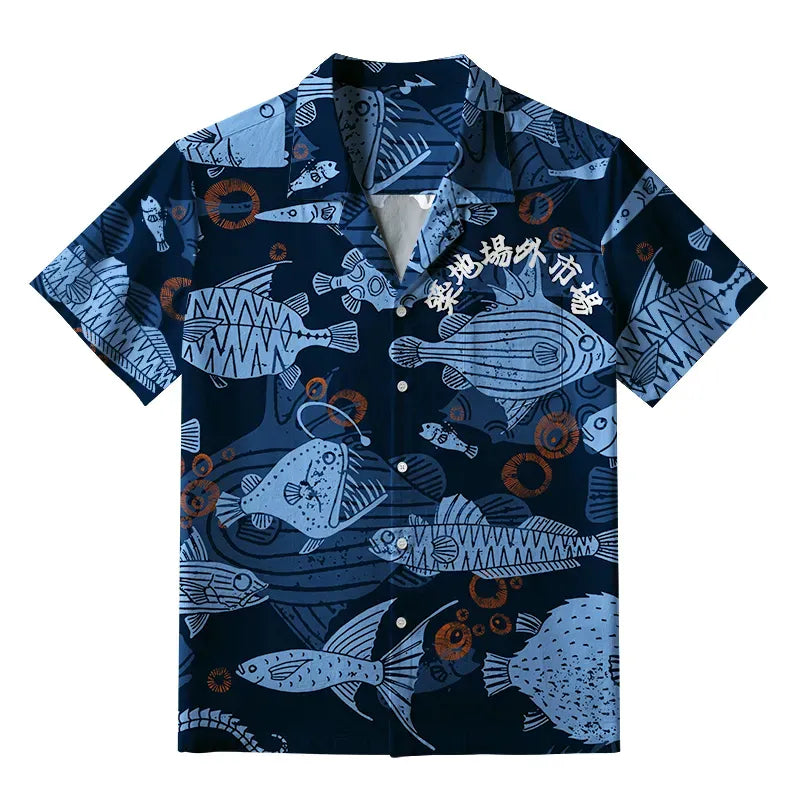 Kyoto-Lion Various Types Of Fish Aloha Hawaiian Shirt