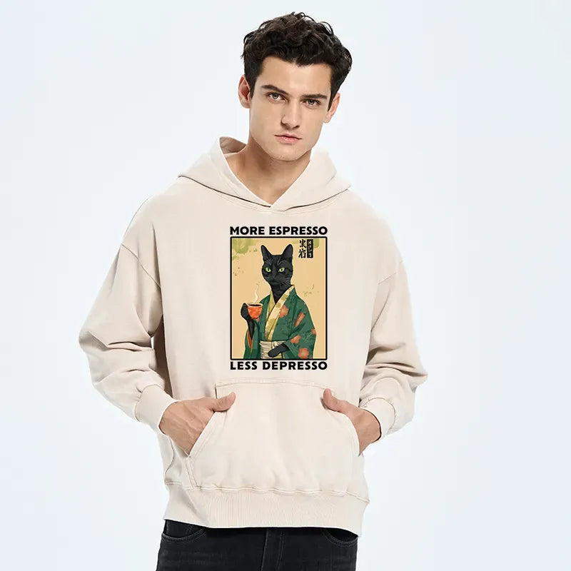 Kyoto-Lion More Caffeine Less Sadness Washed Hoodie