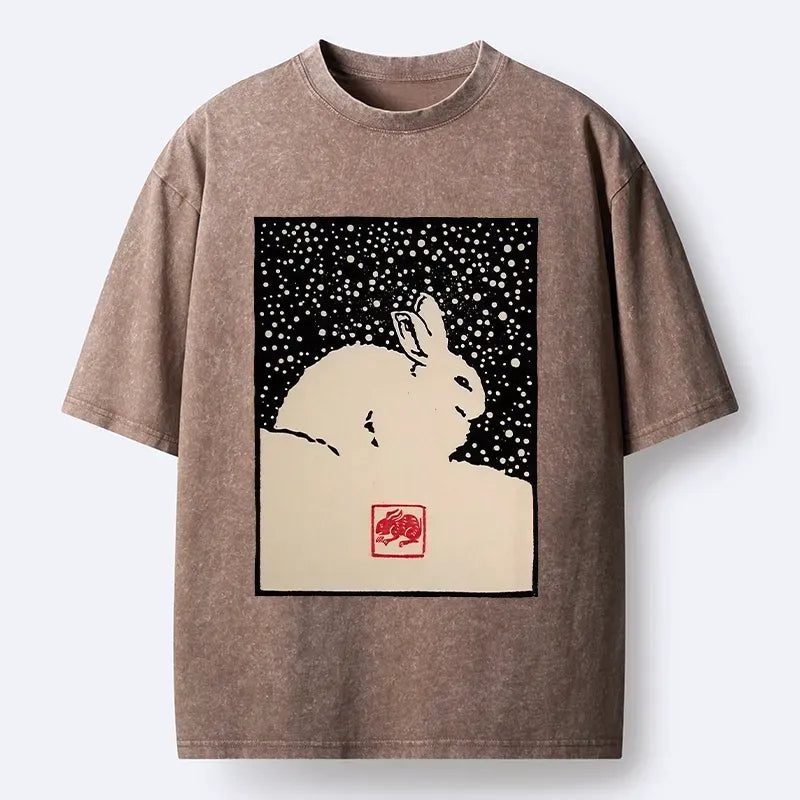 Kyoto-Lion Rabbit In The Snow Washed T-Shirt