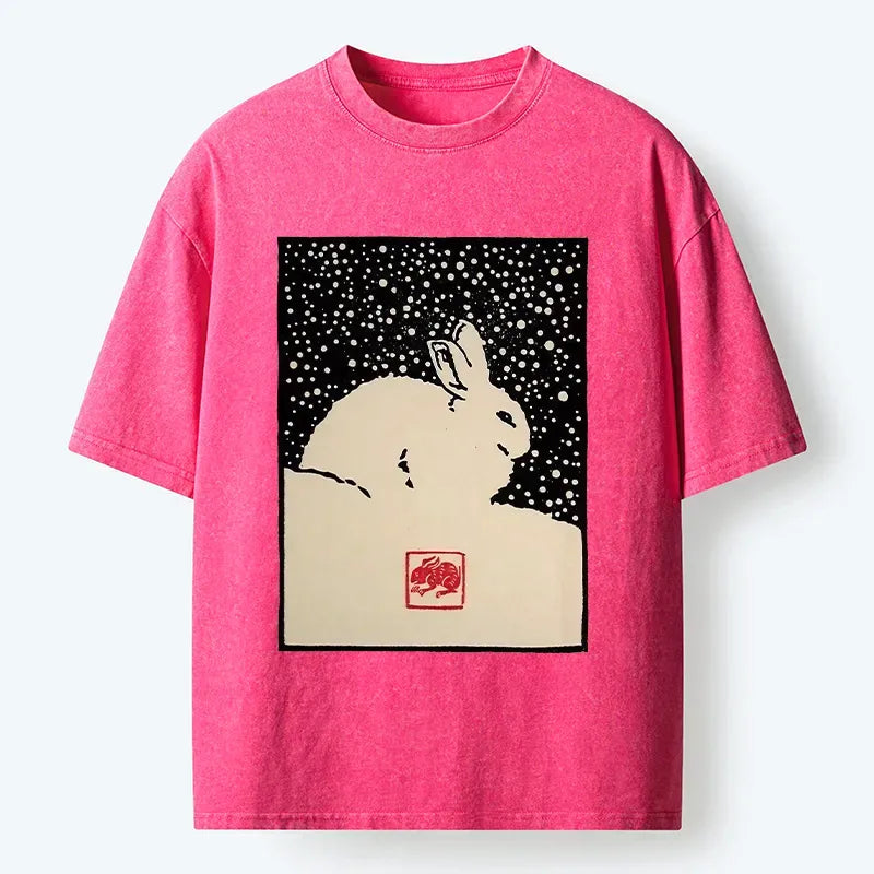 Japanese rabbit snow washed t-shirt