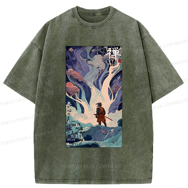 Kyoto-Lion Following The Heart Into Nature Washed T-Shirt