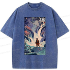 Washed T-Shirt Japanese Streetwear for Daily Wear