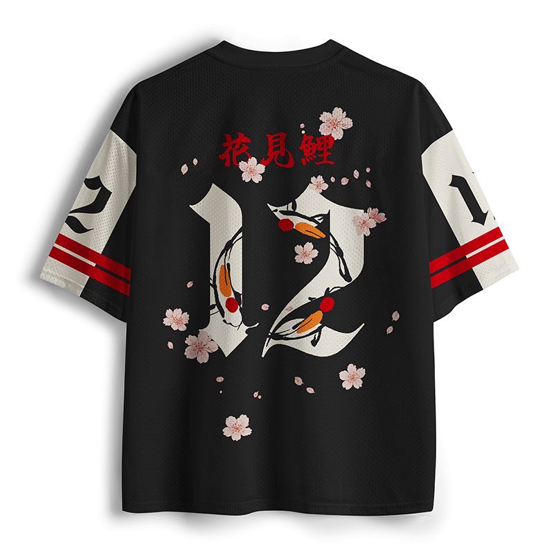 Kyoto-Lion Koi In Sakura Mesh Jersey