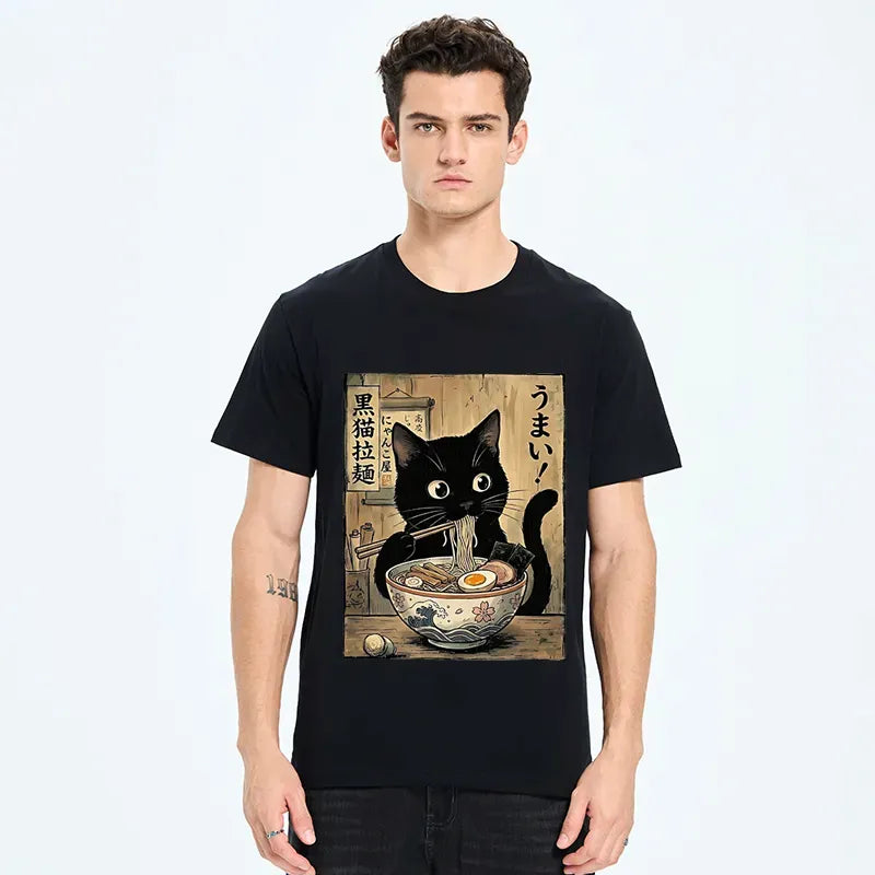 Japanese Ramen Cat T-Shirt Gift Idea