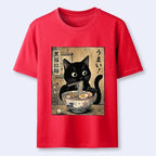 Kyoto-Lion Black Cat Eats Delicious Japanese Ramen Classic T-Shirt