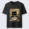 Kyoto-Lion Black Cat Eats Delicious Japanese Ramen Classic T-Shirt