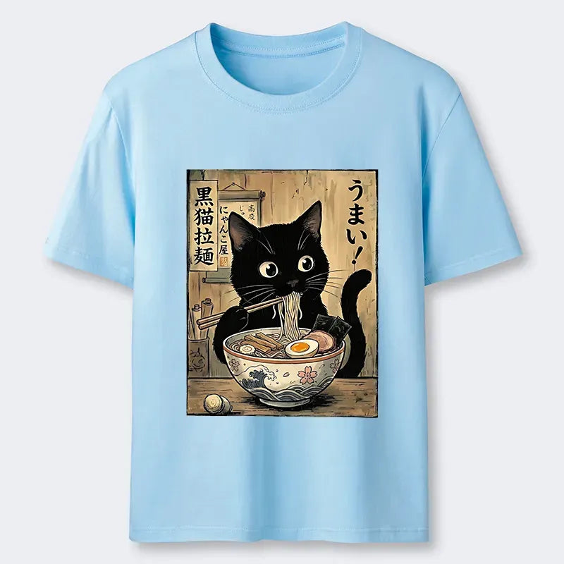 Japanese Ramen Cat T-Shirt Gift Idea