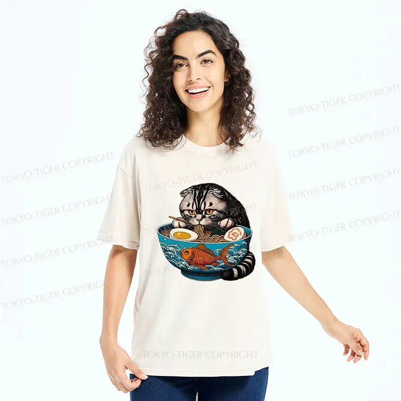 american shorthair cat washed tee