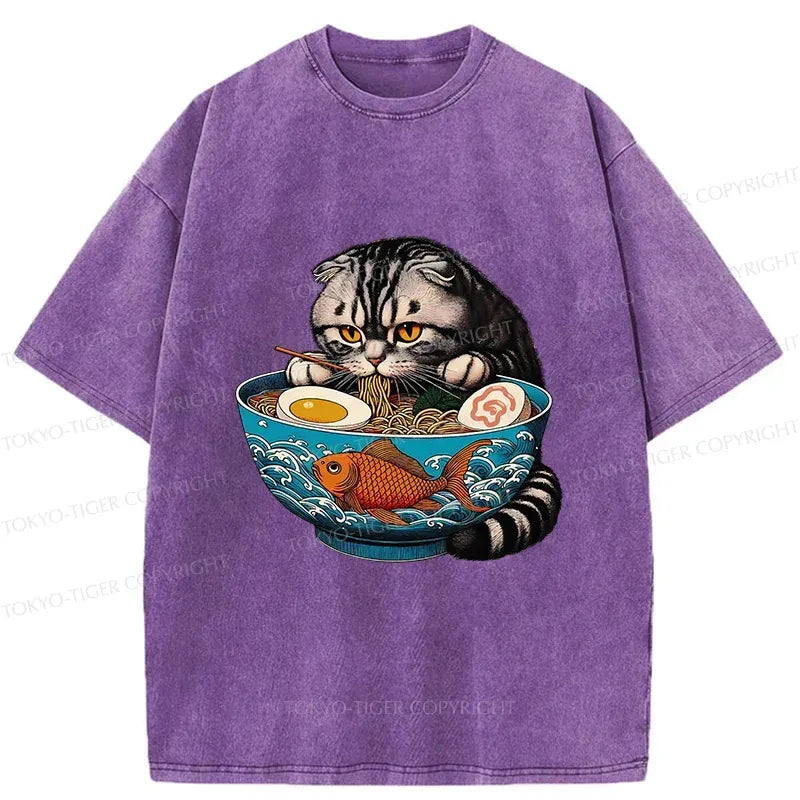 american shorthair cat washed tee