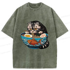 american shorthair cat washed tee
