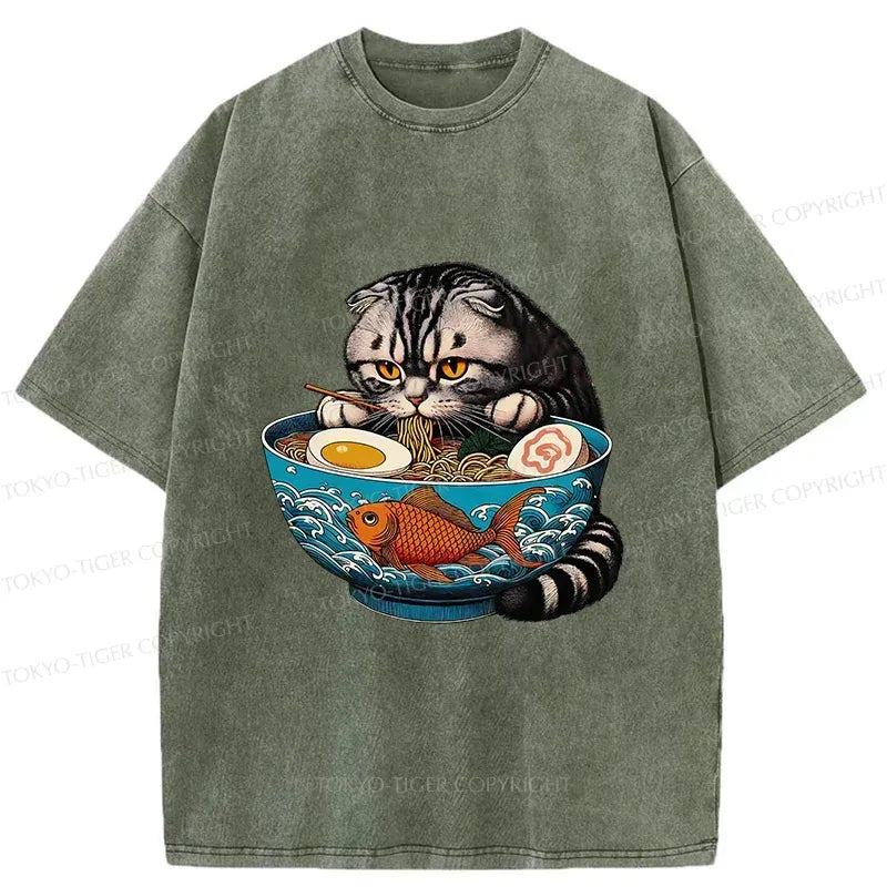 american shorthair cat washed tee