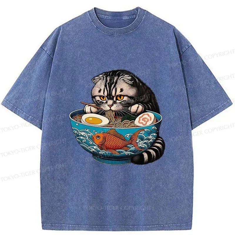 american shorthair cat washed tee