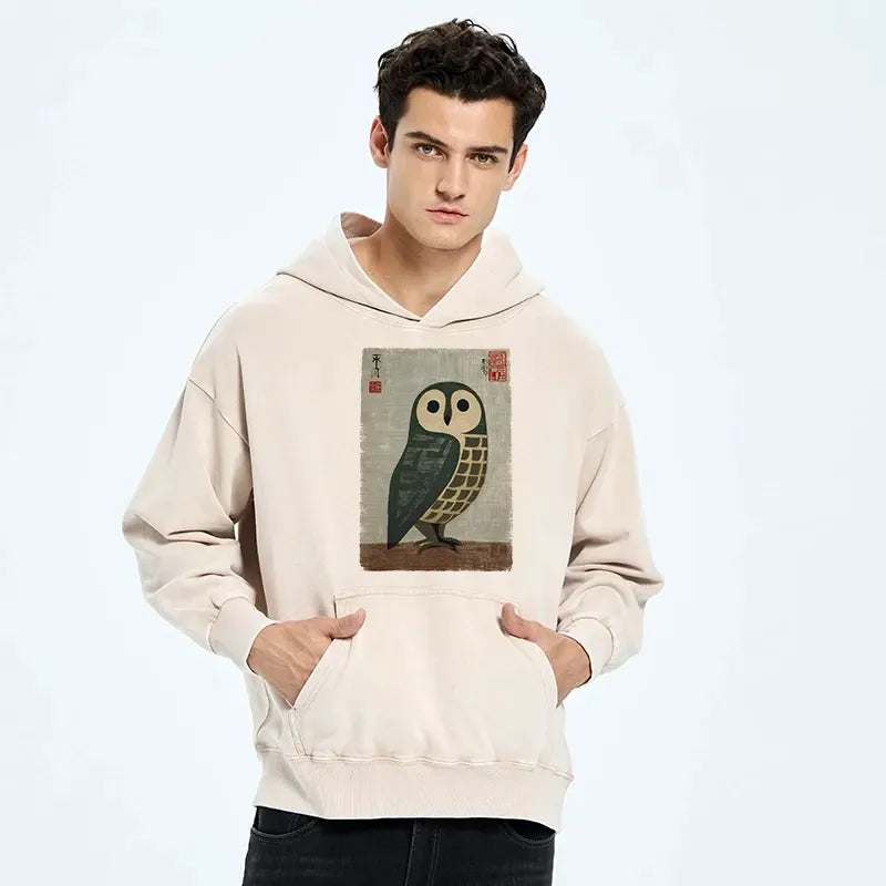 Japanese Owl Hoodie for Daily Wear