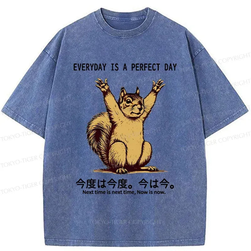 Kyoto-Lion Squirrels Who Live Every Day Well Washed T-Shirt