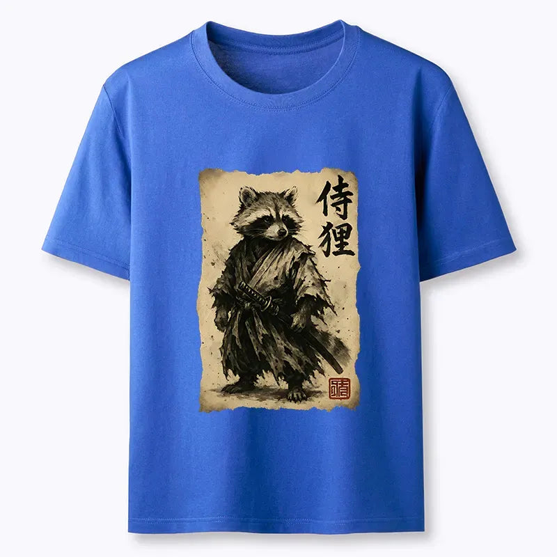Vintage Raccoon Samurai T-Shirt for Streetwear