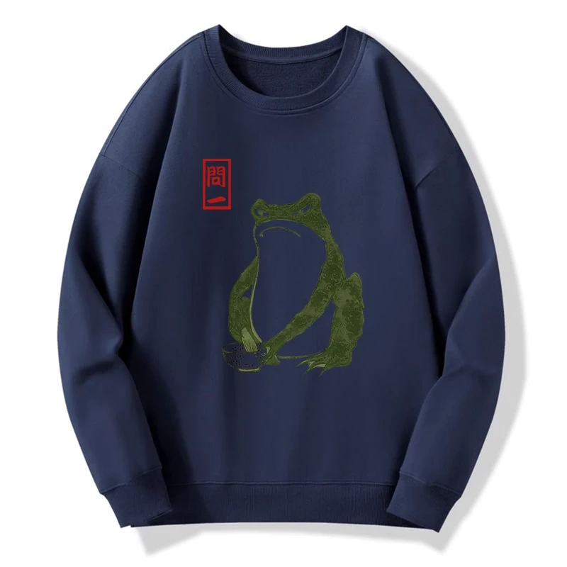 Kyoto-Lion Woodblock Print Frog Sweatshirt