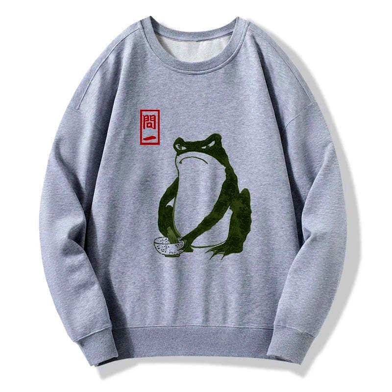 Kyoto-Lion Woodblock Print Frog Sweatshirt
