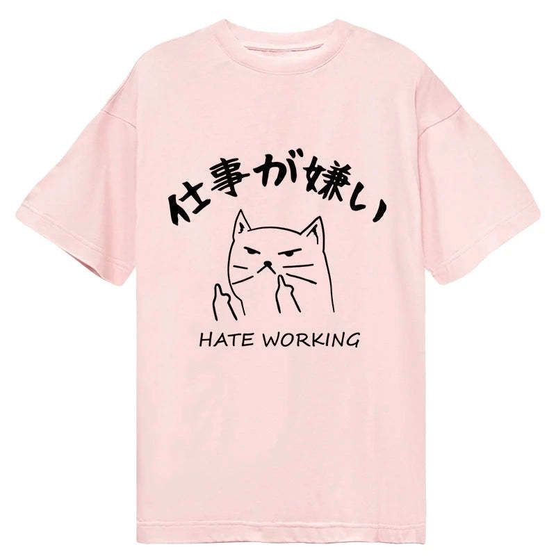 lazy cat unisex cotton t-shirt for daily wear