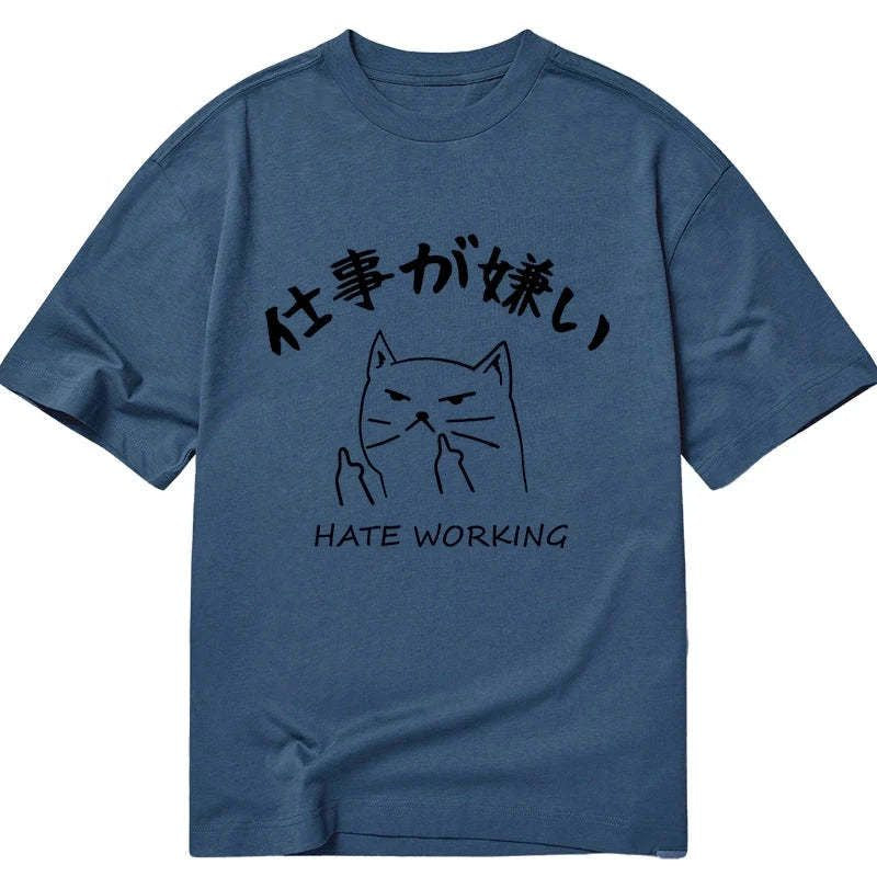 lazy cat unisex cotton t-shirt for daily wear