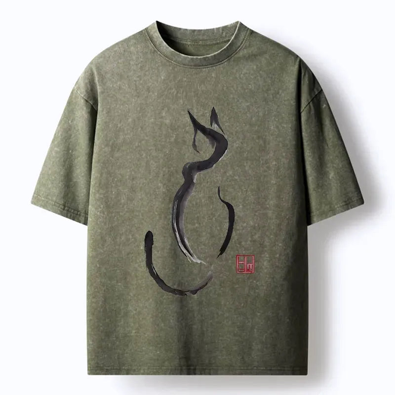Japanese minimalist cat t-shirt