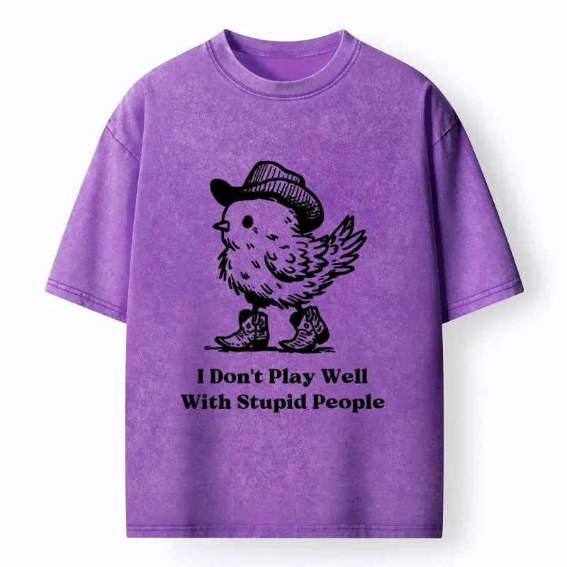 Kyoto-Lion Cowboy Bird Funny Meme Quote Washed T-Shirt