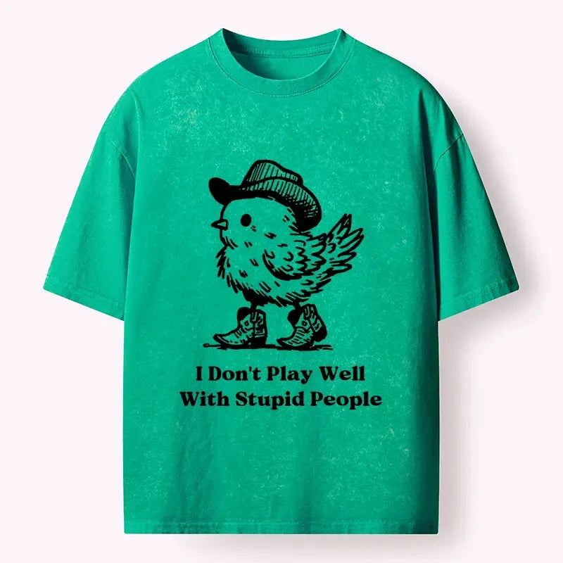 Funny Meme Washed T-Shirt for Daily Wear