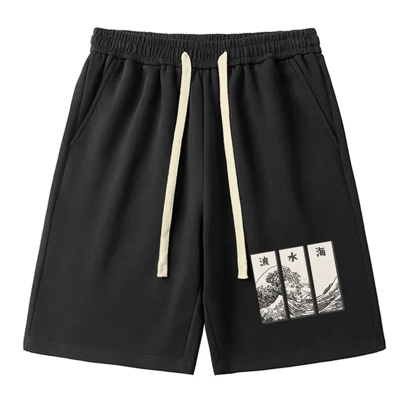 Ukiyo-e Lion Print Shorts Gift for Her