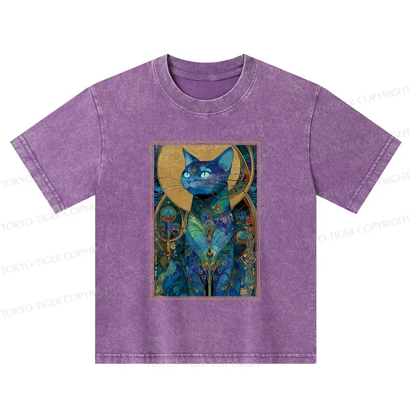 Kyoto-Lion The Cat¡¯s Plan To Rule Them All Kids Washed T-Shirt