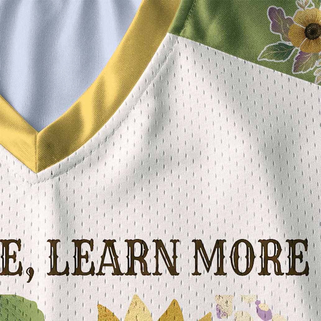 Kyoto-Lion Vintage Sunflower Inspirational Quote Paneled Long Sleeve Jersey