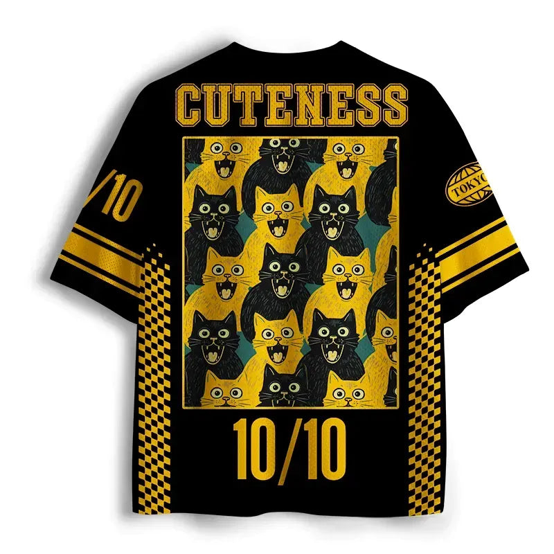 Trending Yellow Cat Mesh Jersey for Sports