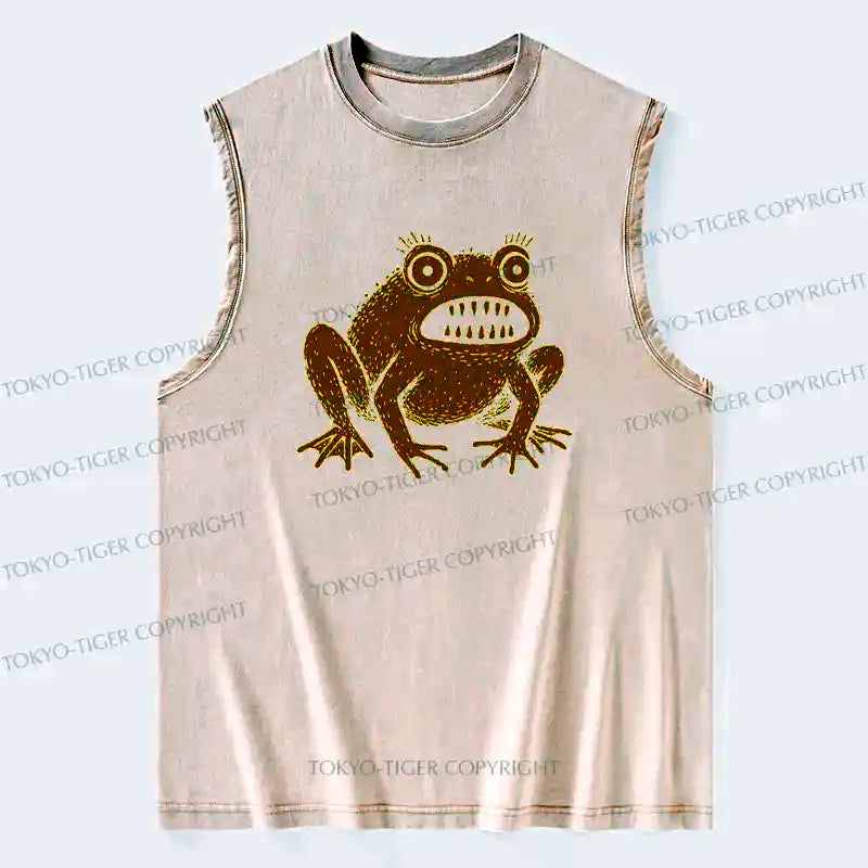 Japanese Frog Washed Tank Top