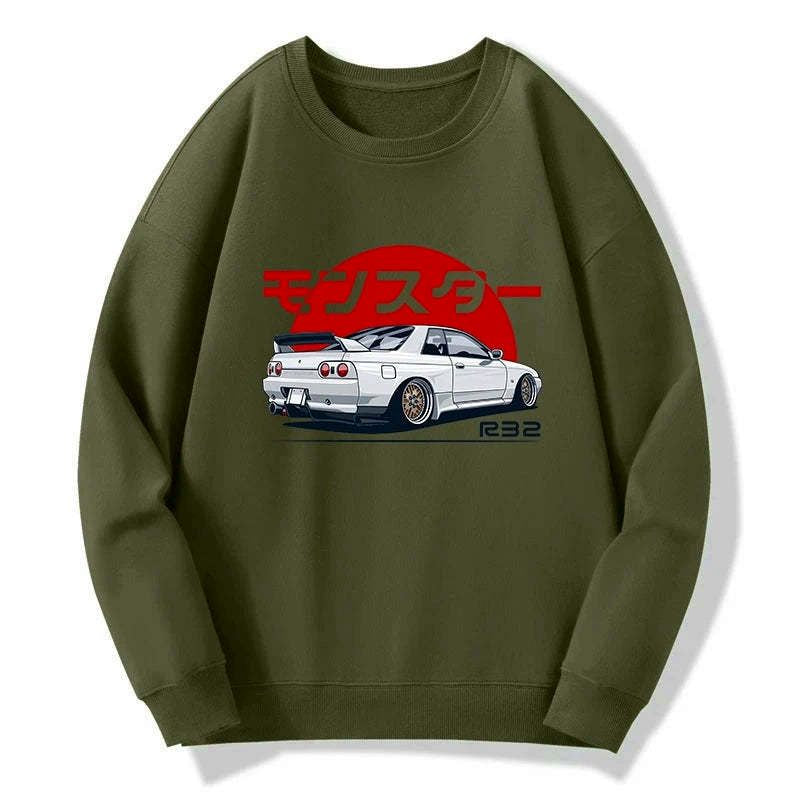 Japanese monster streetwear sweatshirt for daily wear