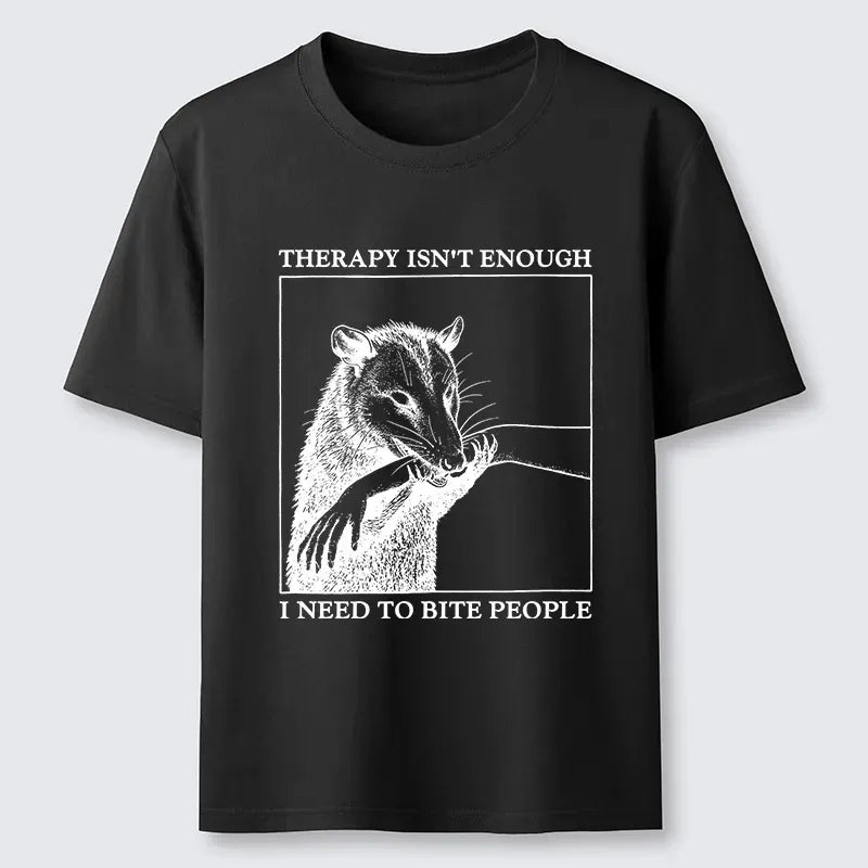 Kyoto-Lion Funny Opossum Biting People Classic T-Shirt