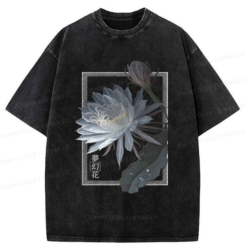 Kyoto-Lion Japanese Hallucinogenic Epiphyllum Washed T-Shirt