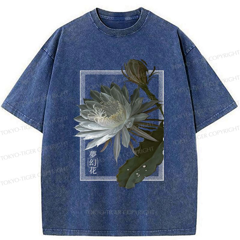 Kyoto-Lion Japanese Hallucinogenic Epiphyllum Washed T-Shirt