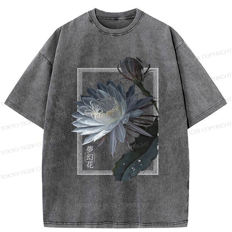 Kyoto-Lion Japanese Hallucinogenic Epiphyllum Washed T-Shirt