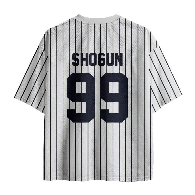 Casual Ukiyoe Mesh Jersey for Daily Wear