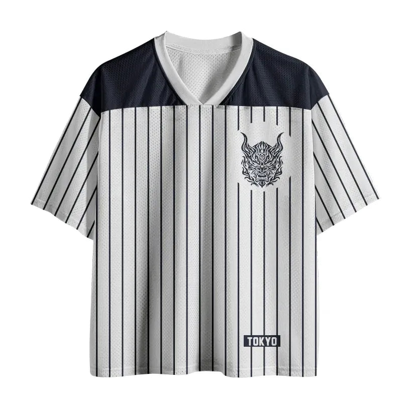 Casual Ukiyoe Mesh Jersey for Daily Wear