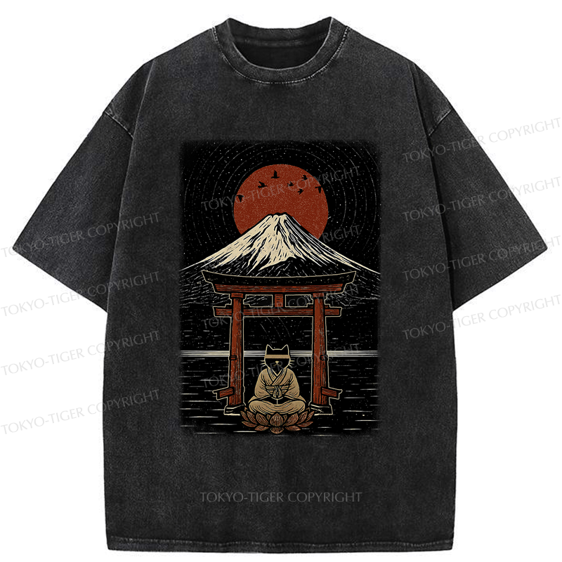 Trendy Japanese Samurai Cat T-Shirt