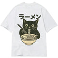 Funny Black Cat Eating Ramen Tee