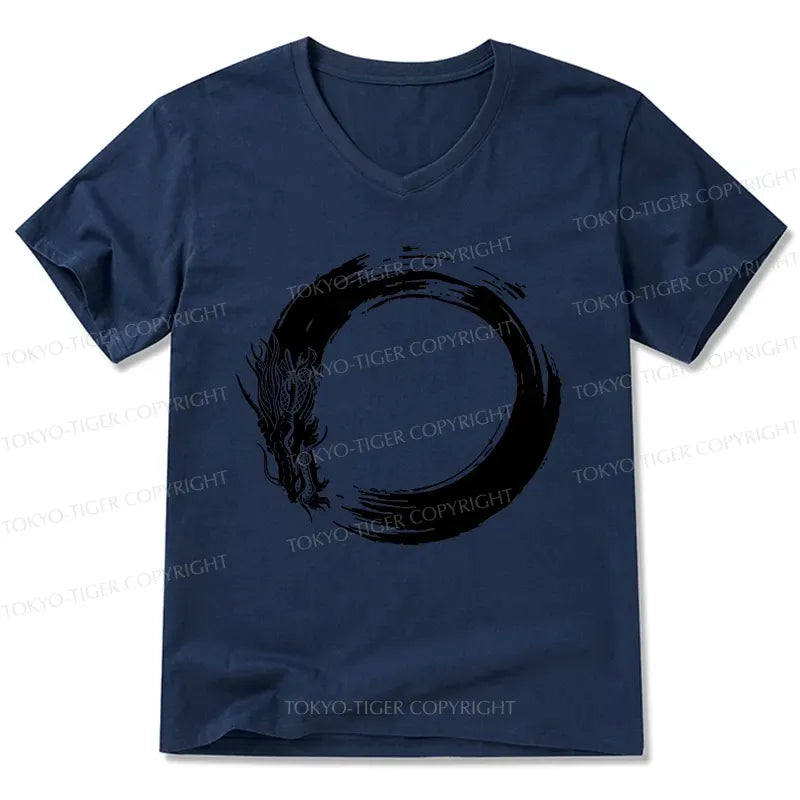 Kyoto-Lion Dragon's Circle V-Neck Classic T-Shirt