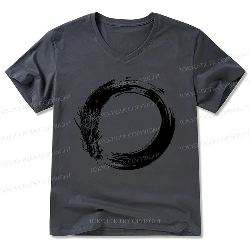 Kyoto-Lion Dragon's Circle V-Neck Classic T-Shirt