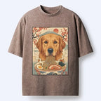 Kyoto-Lion Japanese Style Dog Ramen Meme Washed T-Shirt