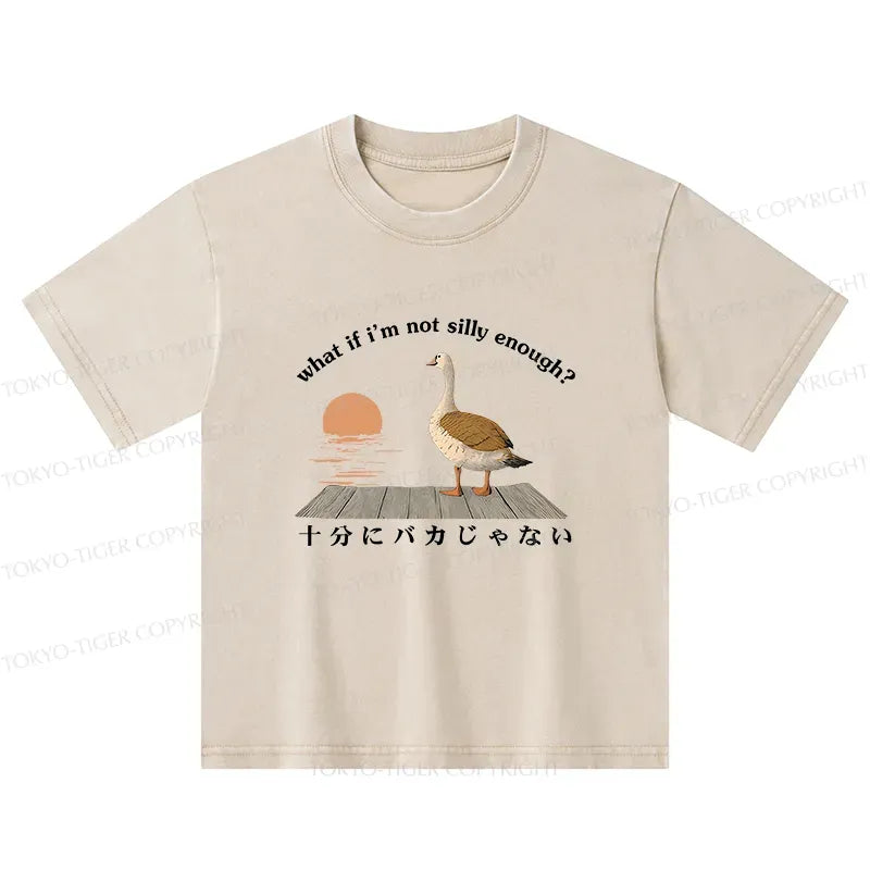 Kyoto-Lion What If I'm Not Silly Enough Kids Washed T-Shirt