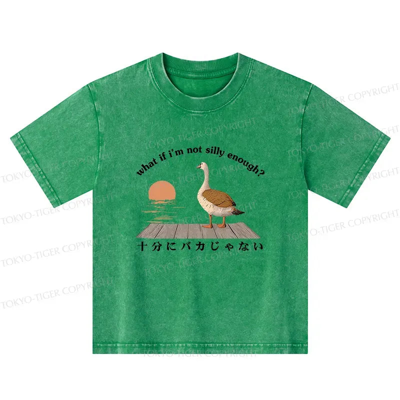 Kyoto-Lion What If I'm Not Silly Enough Kids Washed T-Shirt