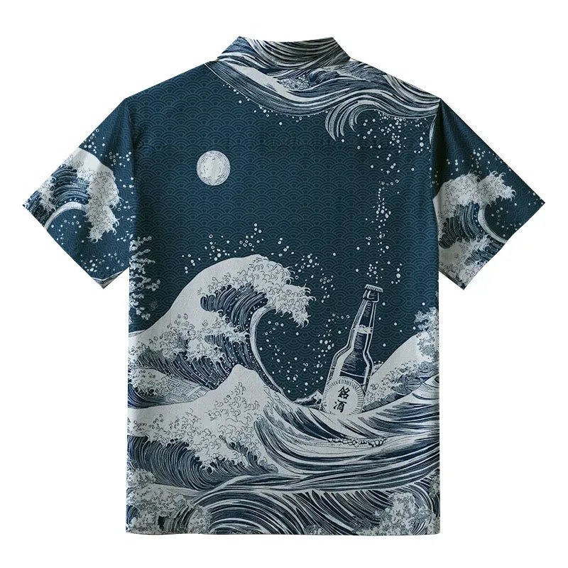 Vintage Japanese Wave Shirt for Summer Festival