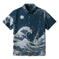 Japanese Ukiyo-e Button-up Shirt for Vacation