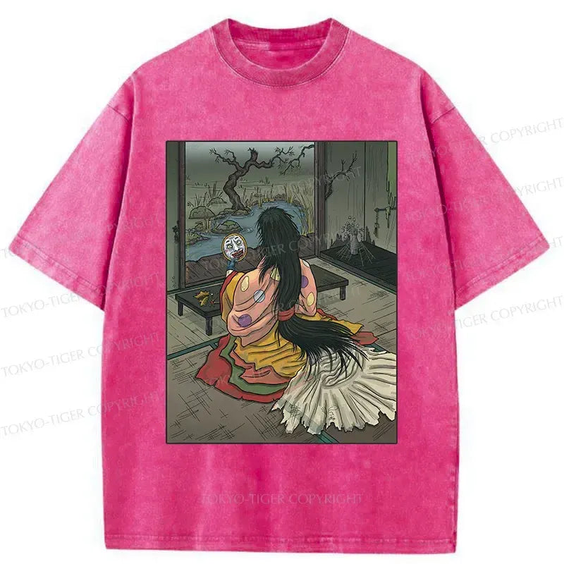 Japanese Yokai Washed T-Shirt for Women